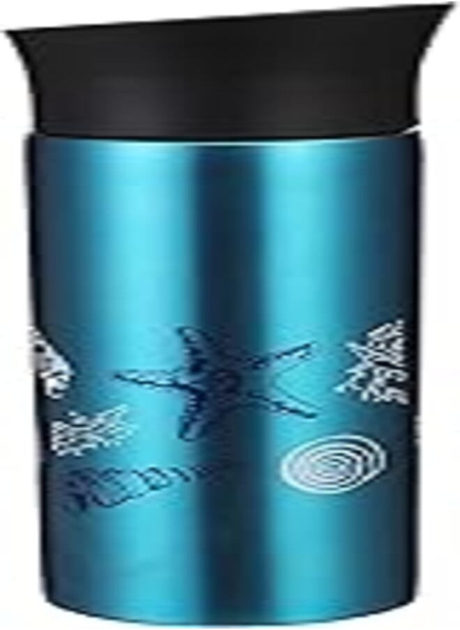 Zinnia Zinnia Stainless Steel Water Bottle, 380 ml - Blue and Black 