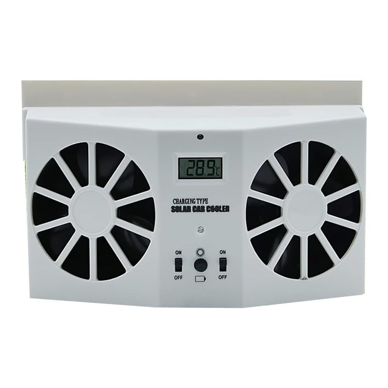 MASO Solar Powered Car Exhaust Fan Car Radiator Fan Energy Saving Air Vent Radiator Air Purifiers 2W ABSWhite