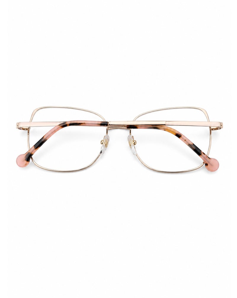 Carolina Herrera VHE180 Women's Geometric Cat Eye Eyeglasses Frame, Metal Full Rim Optical Glasses, Prescription Lens Compatible, Adjustable Nose Pads, Rose Gold & Pink, 140mm 54mm - Image 2