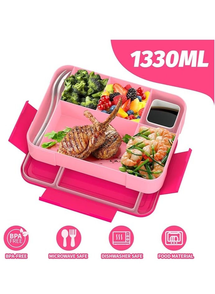 Bento Lunch Box | Lunch Containers for Adults/Kids/Toddler, 6 Compartment Microwave & Dishwasher & Leakproof & Freezer Safe, BPA Free