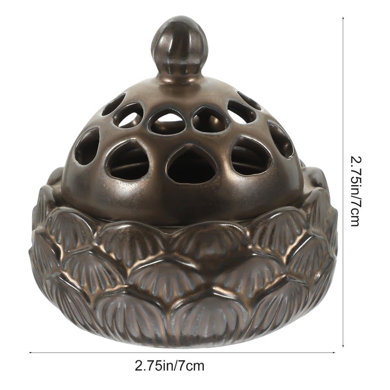 Mini Ceramic Aroma Stove Incense Burner Black Gold Glaze Cone Holder Home Tea Table Ornament - Image 3