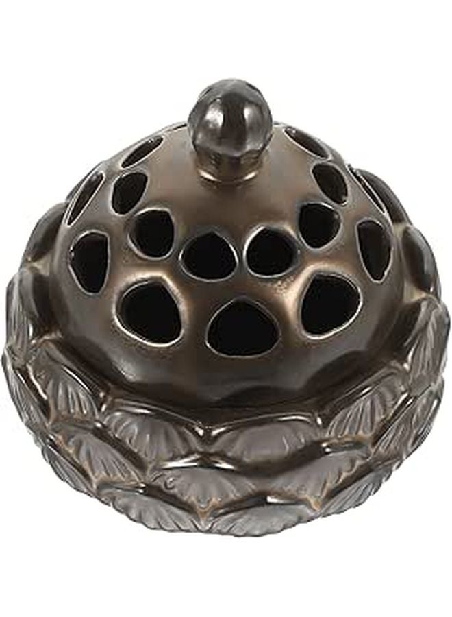 Mini Ceramic Aroma Stove Incense Burner Black Gold Glaze Cone Holder Home Tea Table Ornament - Image 1