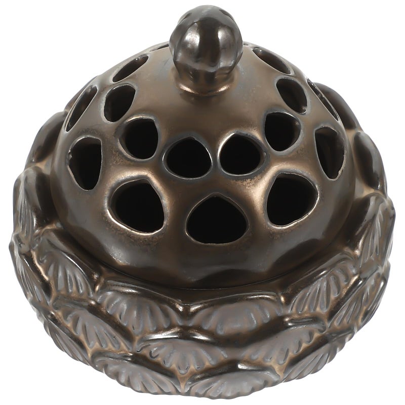 Mini Ceramic Aroma Stove Incense Burner Black Gold Glaze Cone Holder Home Tea Table Ornament - Image 2