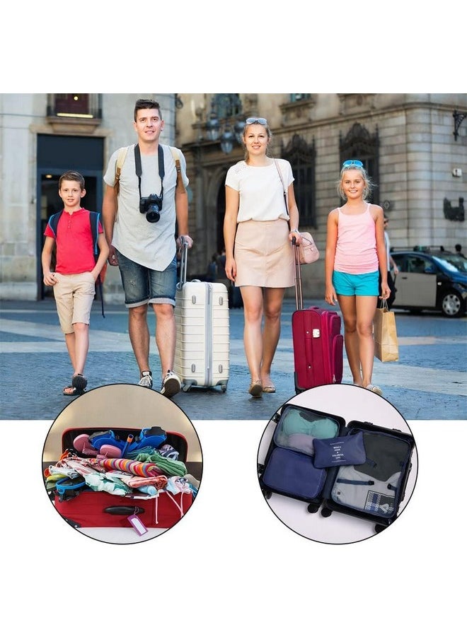 HOUSE OF QUIRK - House of Quirk Polyester 9Pcs Set Travel Organizer Packing Cubes Lightweight Travel Luggage Organizers With Laundry Bag (Dark Blue), 30 Centimeters, 12 Centimeters - Image 1