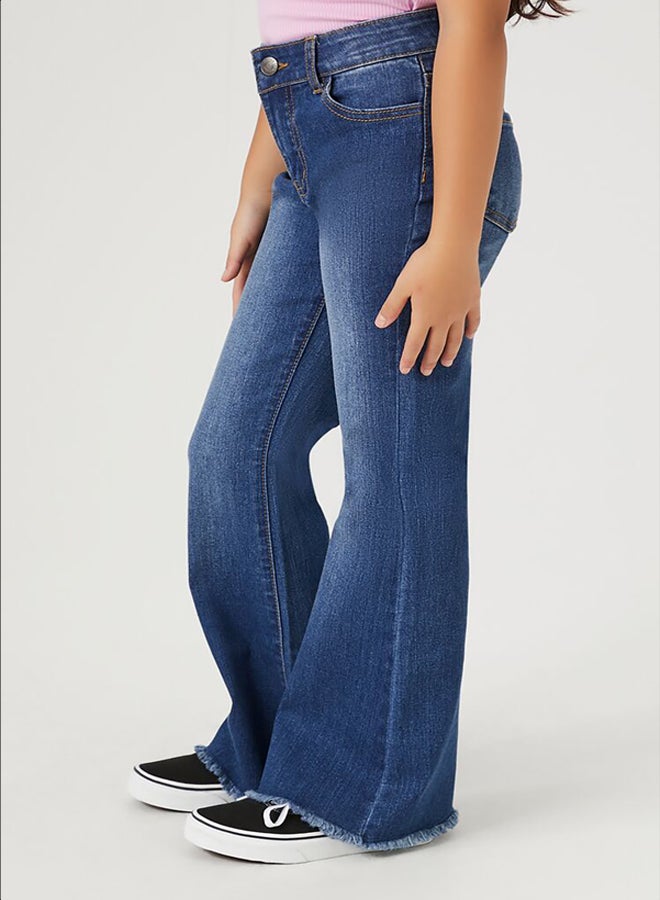 FOREVER 21 Girls Frayed Flare-Leg Jeans (Kids) - Image 4