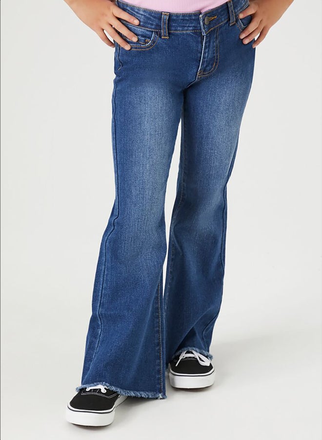 FOREVER 21 Girls Frayed Flare-Leg Jeans (Kids) - Image 3