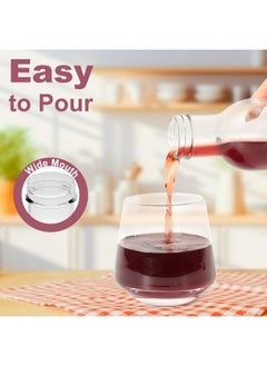 Cehomi Cehomi 8 oz Glass Juice Bottles with Black Lids, Clear Glass Drink Jars for Juicing, Water, Wine, Hot Sauce, 15 Pack Reusable Glass Sauce Bottles Storage Containers  - Image 3