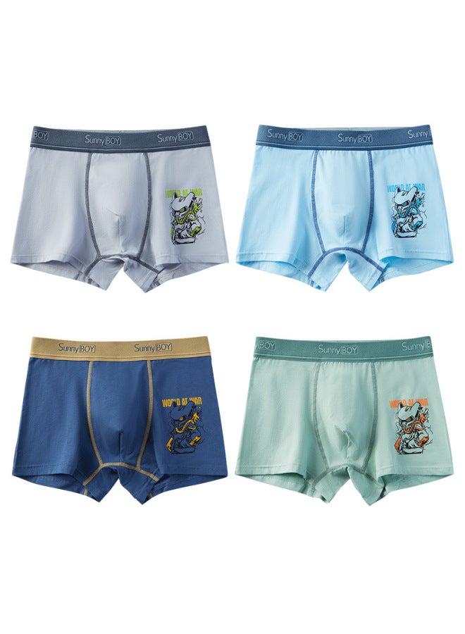 Men's Red Cotton Boxer Briefs For Boys, Suitable For Older Children And Middle School Students, Youth Sports Boxer Briefs For Men