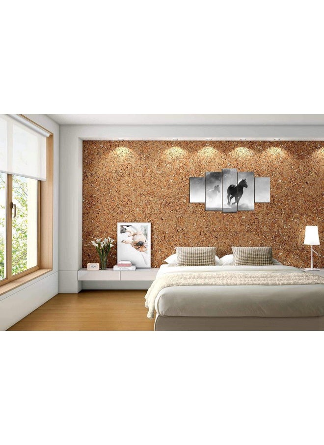 KARTIK KARTIK™ Digital horse Print 5 Panel Wall Decor Wall Art Wooden Painting Wallpapers for Home, Office & Gift (30 x 17.5 Inches)  - Image 2