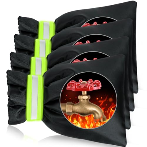 lucdnc Outdoor Faucet Covers for Winter Freeze Protection 4 Pack Reusable Garden Faucet Cover Socks for Various Faucet Water Spigot Pipe Hose Bib,Waterproof Insulated Anti-Freeze Covers-Reflective Velcro - Image 1