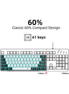 Rock Pow 61 keys Wired 60% Arabic English Mechanical Gaming Keyboard Full Anti-ghosting Portable Mini Keyboard for Windows Laptop PC Mac  - Image 4