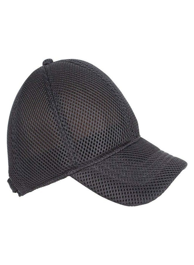 V3E قبعة بيسبول قطنية للأطفال من الأولاد والبنات بشبكة كاملة/شبكة كاملة مع حافة منحنية بحجم مجاني/قابلة للتعديل (أسود وأزرق بحري)-(عبوة من 02) - Image 2