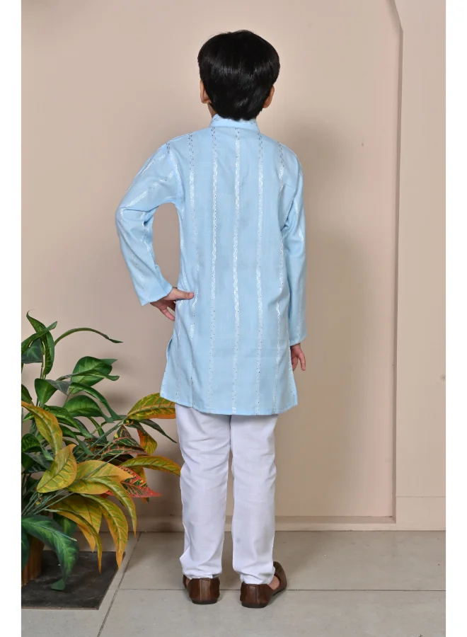 BT DEZINES Sky Blue Kurta Pyjama Set for Boys