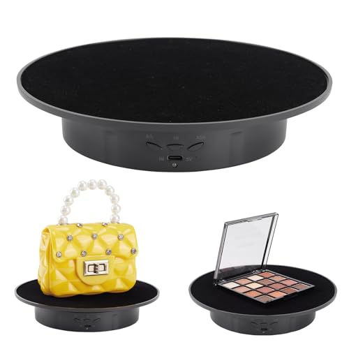 Bosgladek Motorized Rotating Display Stand 360 Degree Electric Rotating Turntable with Velvet Top 787inch 176lbs Load Automatic Mute Lazy Susan for Photography Products Jewelry 3D Model Black Stand - Image 1