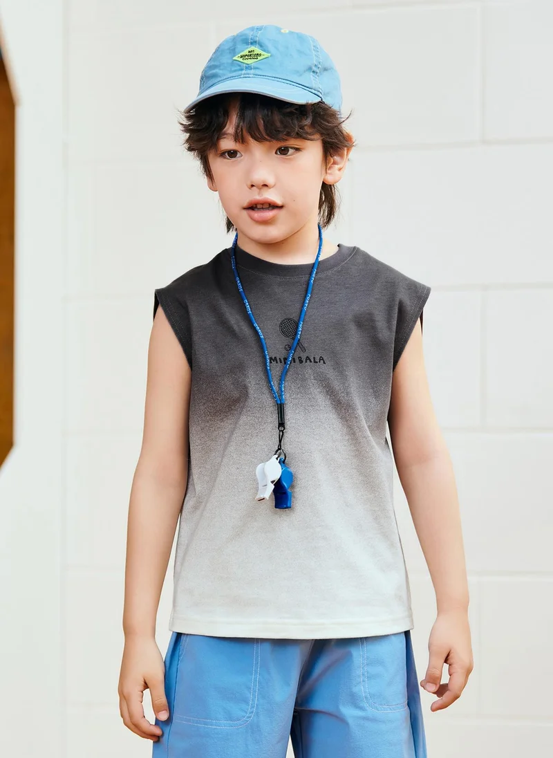 mini bala Boys Toddler Sports-themed Embroidered Crew Neck Sleeveless Vest Soft Breathable Lightweight Comfortable Summer New Style Casual Daily Wear Baby Boy's Fashion Vest