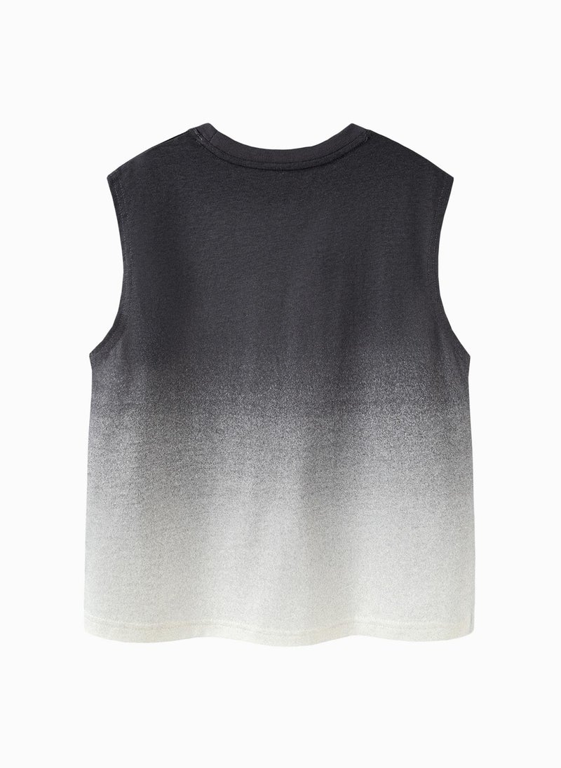 ميني بالا قميص أزرق لشباب صغير بموضوع رياضي مروخ بأرقام كروية بدون كم ناعم وقابل للتنفس وخفيف الوزن ومريح لأسلوب الأناقة الصيفية للشباب الصغير للارتداء اليومي غير الرسمي - Image 5