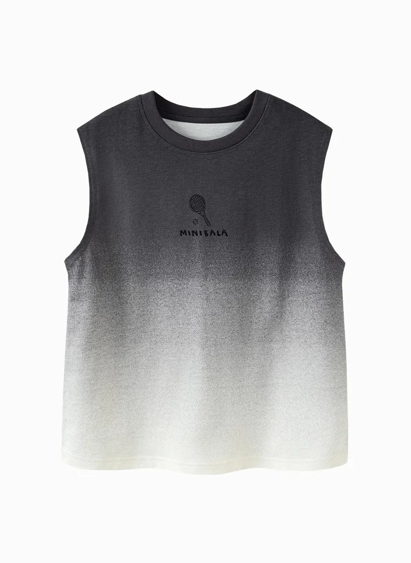 mini bala Boys Toddler Sports-themed Embroidered Crew Neck Sleeveless Vest Soft Breathable Lightweight Comfortable Summer New Style Casual Daily Wear Baby Boy's Fashion Vest