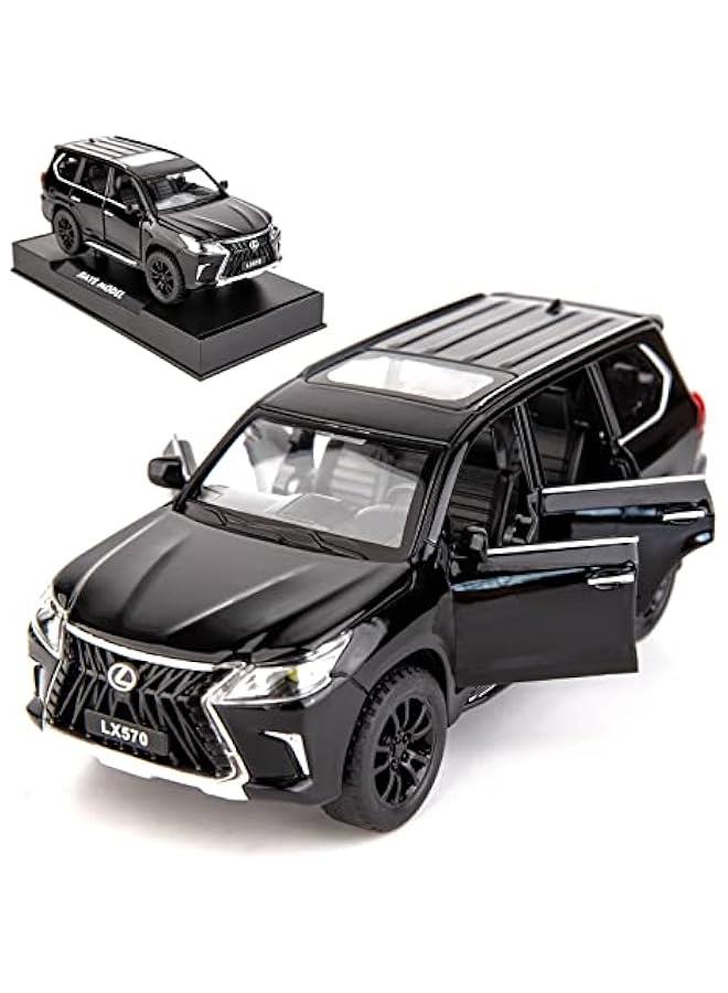 1/32 Compatible for Lexus LX570 Off-Road in Luxury SUV Model Car, Zinc Alloy Pull Back Toy car with Sound and Light for Kids Boy Girl Gift(Black) - Image 1