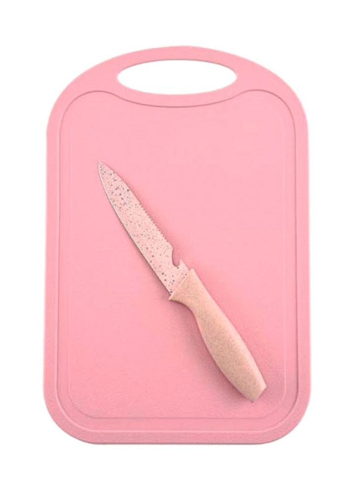 7-Piece Wheat Straw Knives Set, Household Stainless Steel Fruit Kitchen Knives With Cutting Board(pink) - Image 2