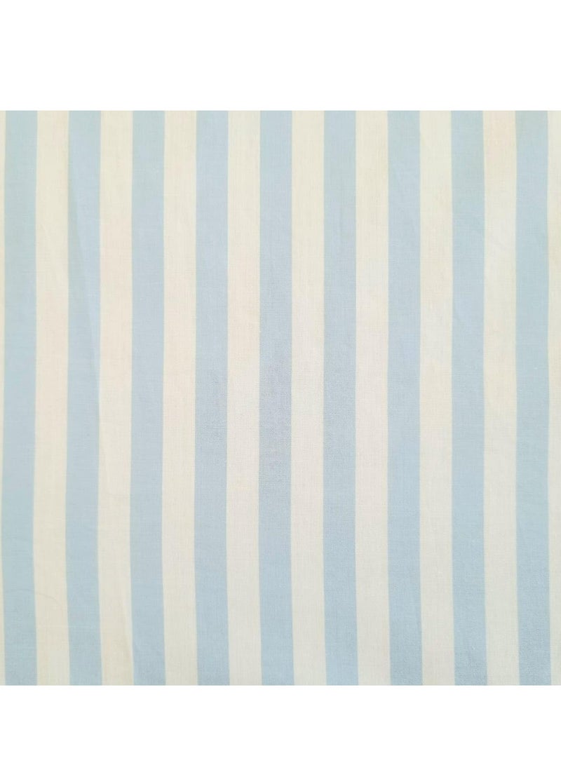 Toko Muslim Prayer Clothing Dress Set with Mat | 100% Cotton | for Women White with Light Blue Stripes | Handmade | Lightweight | Portable  - Image 2