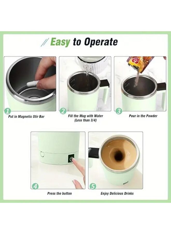White Electric Stirring Cup USB Rechargeable With Temperature Display And Straw - Image 2