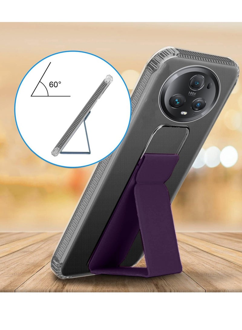 دبليو تيك غطاء وسادة هونور ماجيك 5 برو 5 جي 2023 TPU بمقبض يدوي - شفاف/باذنجاني بنفسجي - Image 3