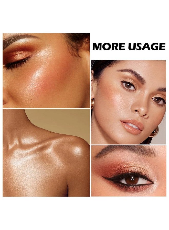 Boobeen Blush And Highlighter Palette 4Color Metallic Shimmer Shadow Powder Illuminator Makeup Set For Shading Highlighting & Defining The Face - Image 3