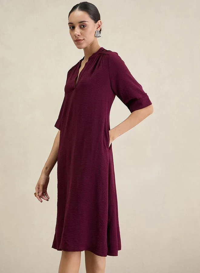 Femmella Textured A-Line Dress