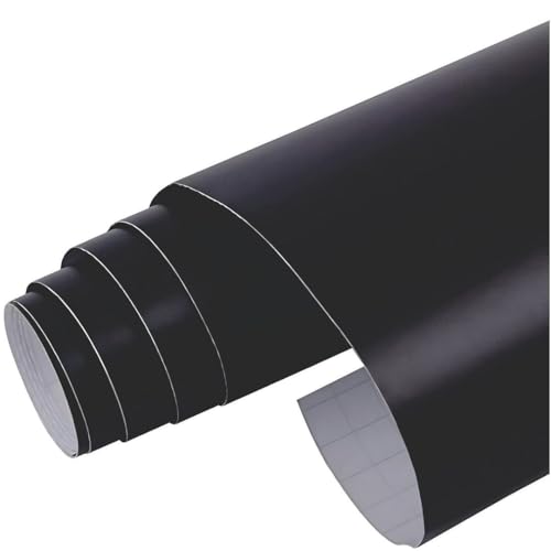 CVANU 24x24Inch Black Matte Self Adhesive Vinyl Car Wrap Sheet Decal Sticker for All Vehicle Type - Image 3