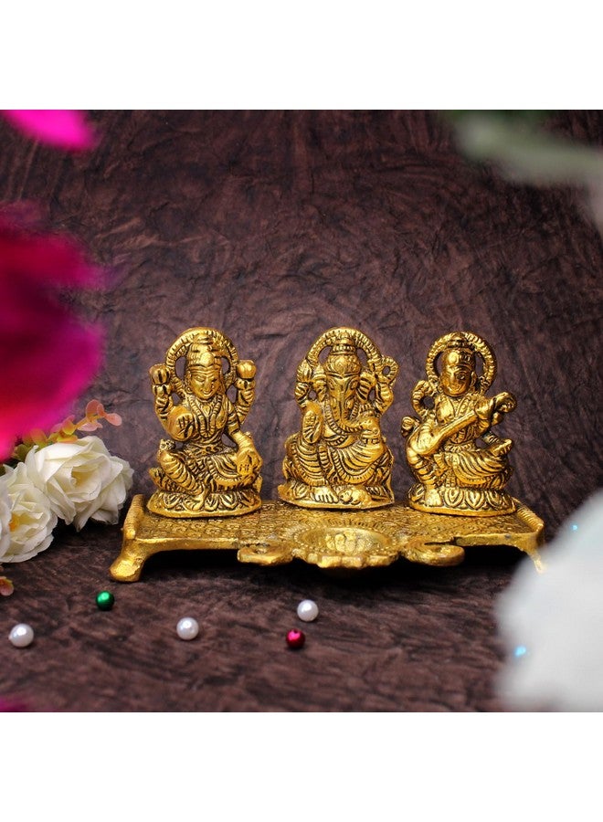 BAAL Laxmi Ganesh Saraswati Idol with Diya for Home and Temple Pooja On Diwali Festival - Image 4