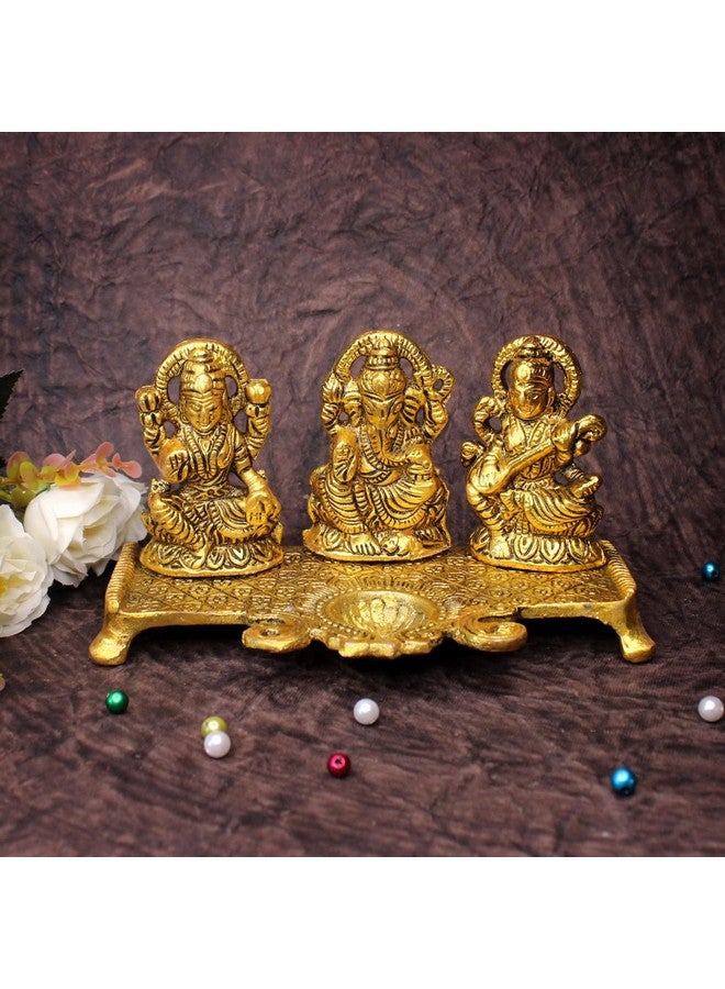 BAAL Laxmi Ganesh Saraswati Idol with Diya for Home and Temple Pooja On Diwali Festival - Image 5