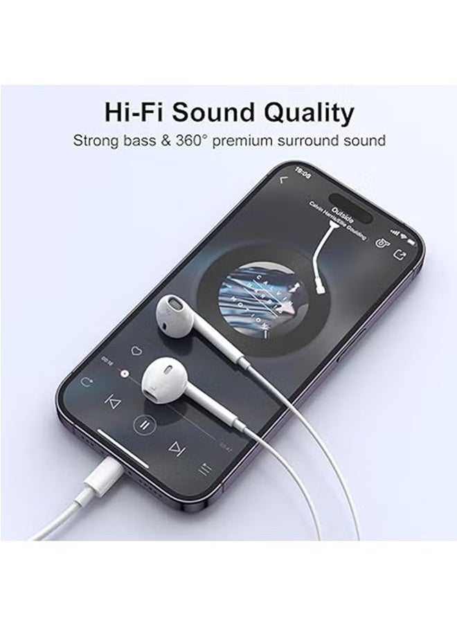 هافن سماعات سلكية مع USB-C ، سماعات في الأذن سماعات التحكم السلكية ، لـ iPhone 15/16 Pro Max ، iPad Pro / Air - Image 2