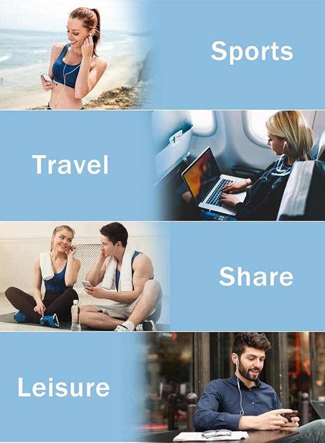 هافن سماعات سلكية مع USB-C ، سماعات في الأذن سماعات التحكم السلكية ، لـ iPhone 15/16 Pro Max ، iPad Pro / Air - Image 3