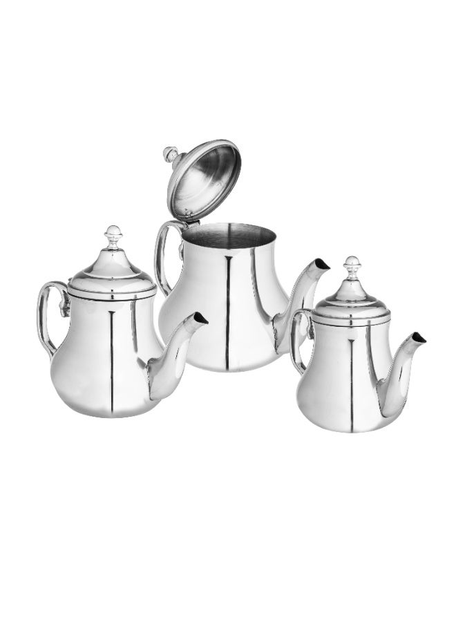 المرحومي طقم أباريق شاي مغربي ستانلس ستيل فاخر – 3 مقاسات (0.8L -1L - 1.5L) - Image 3