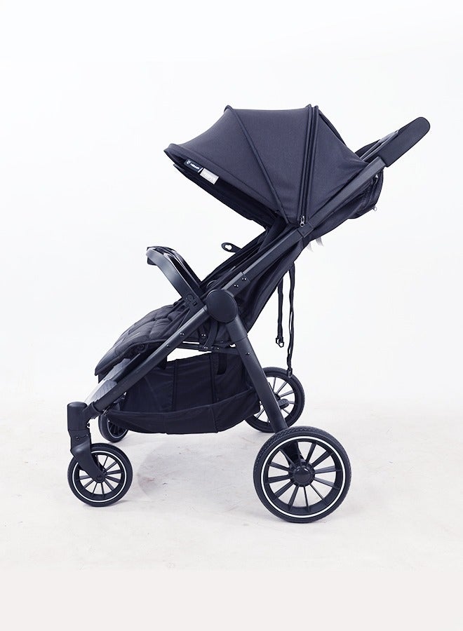 Kidilo عربة أطفال مزدوجة 2 في 1 للمواليد الجدد، عربة مقعدين للتوائم مع مظلة قابلة للتعديل، حاجز أمان، قفل العجلات ومقبض للوالدين | عربة أطفال للأطفال من 0 إلى 4 سنوات ولد أو بنت رمادي - Image 2