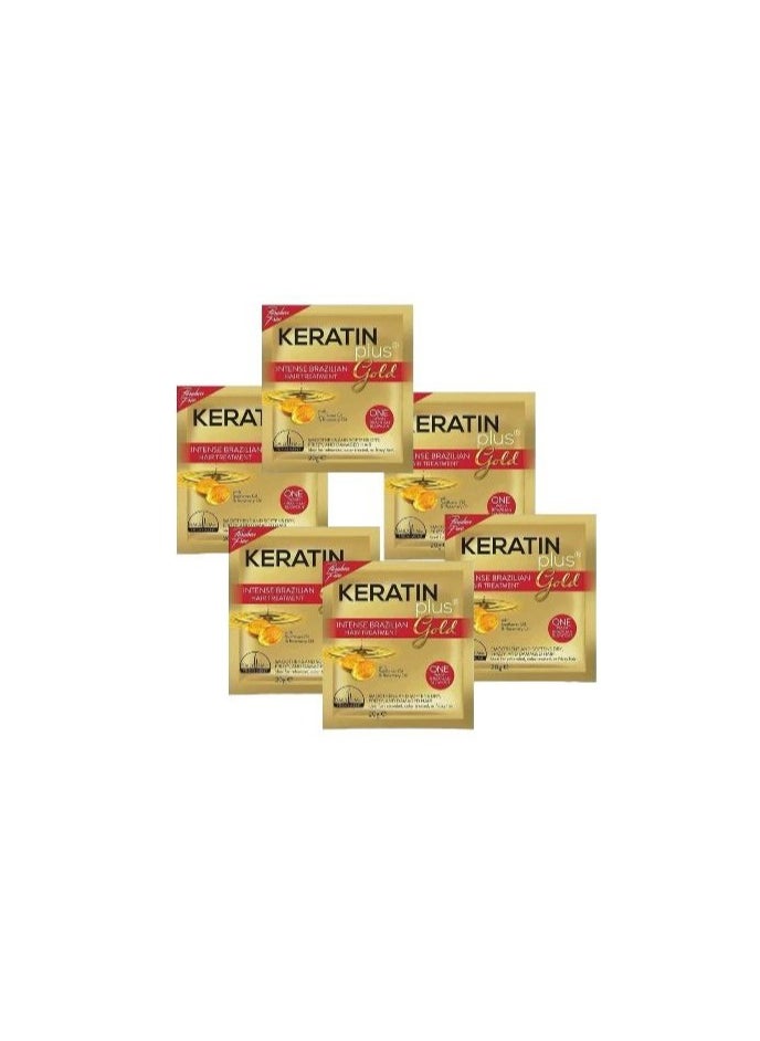 KERATIN - Keratin gold plus hair treatment 6 sachets - Image 1