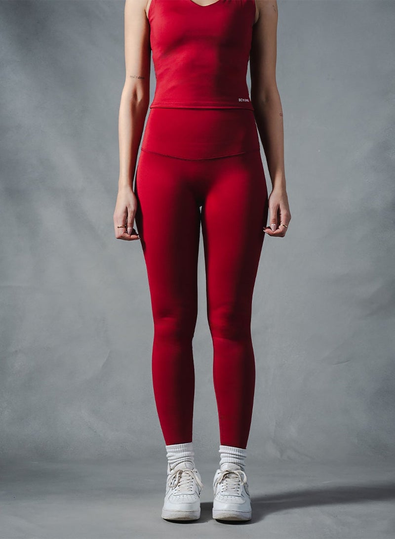 Beyond Sportswear Women's Red Seamless Leggings - Image 2