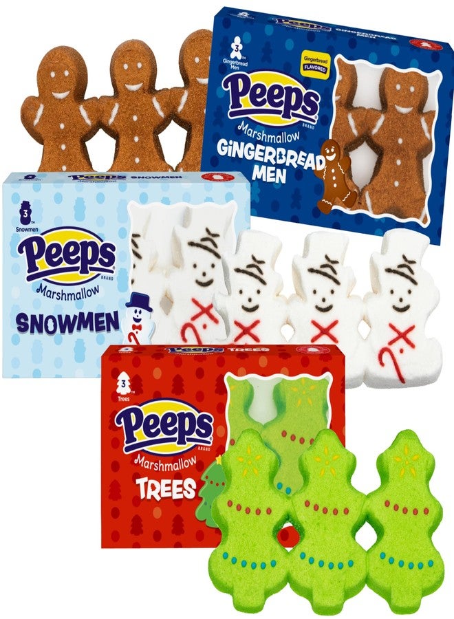 Peeps Christmas Variety Pack Peeps with Snow Men, Trees, and Gingerbread Men - Image 1