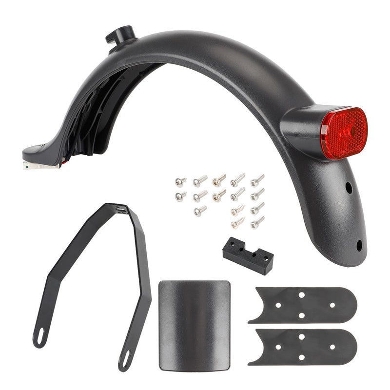 Electric Scooter Rear Fenders Mudguard Kit Replacement Accessory with Taillight Mudguard Bracket Adapater Compatible with M365 PRO PRO2 1S Electric Scooter - Image 1