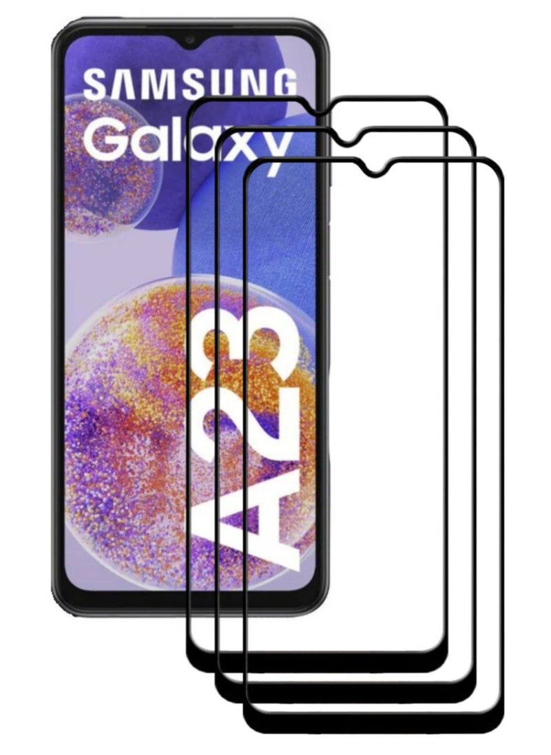 ACLIX 3 Pieces Antistatic ESD Dustproof Premium Quality High Definition Tempered Glass Screen Protector Designed For Samsung Galaxy A23 - Image 1