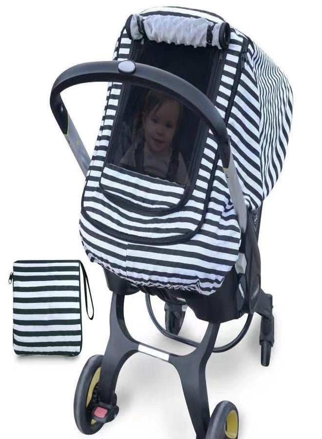 MARLIFER Car Seat Covers for Babies,Baby Car Seat Cover for Boys Girls,Windproof Infant Carseat Cover,Kick-Proof Car Seat Canopy with Breathable Mesh Peep Window,(Black) - Image 1