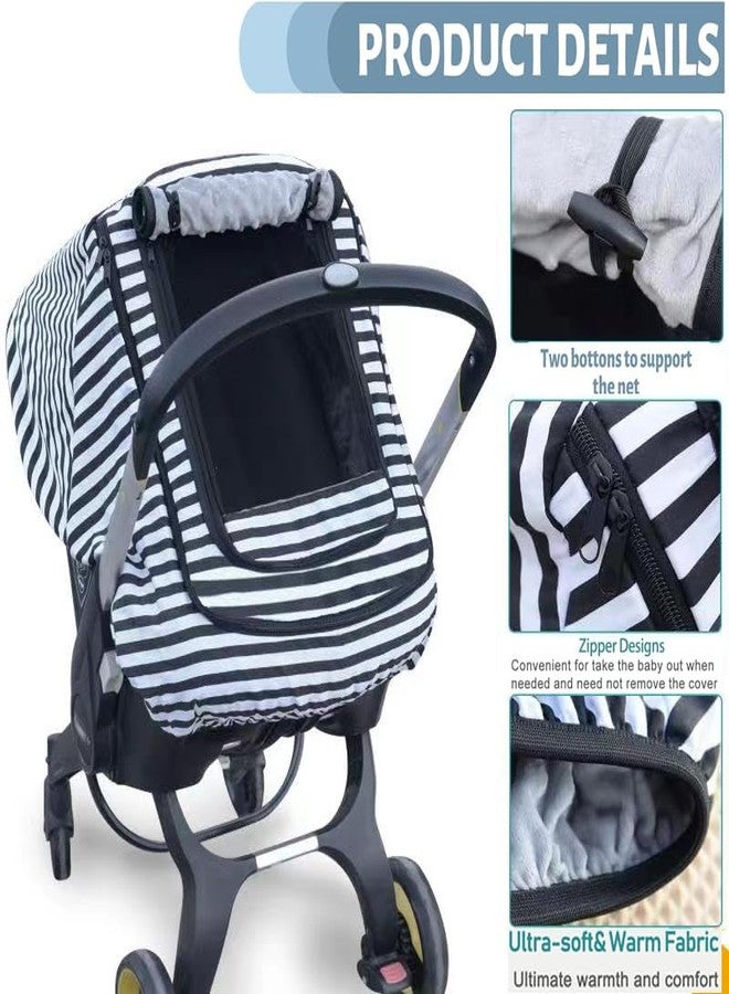 MARLIFER Car Seat Covers for Babies,Baby Car Seat Cover for Boys Girls,Windproof Infant Carseat Cover,Kick-Proof Car Seat Canopy with Breathable Mesh Peep Window,(Black) - Image 3