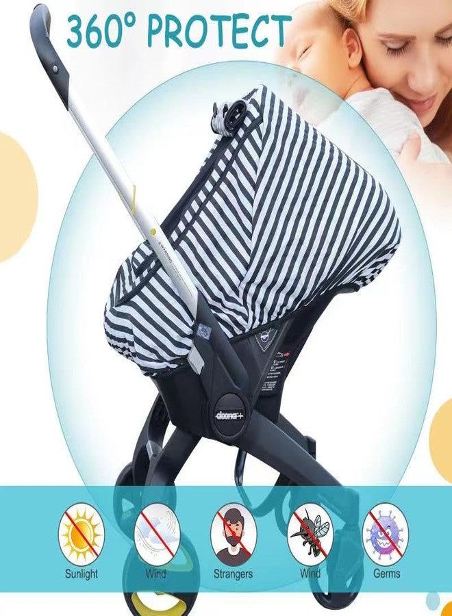 MARLIFER Car Seat Covers for Babies,Baby Car Seat Cover for Boys Girls,Windproof Infant Carseat Cover,Kick-Proof Car Seat Canopy with Breathable Mesh Peep Window,(Black) - Image 4