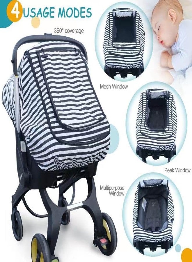 MARLIFER Car Seat Covers for Babies,Baby Car Seat Cover for Boys Girls,Windproof Infant Carseat Cover,Kick-Proof Car Seat Canopy with Breathable Mesh Peep Window,(Black) - Image 2