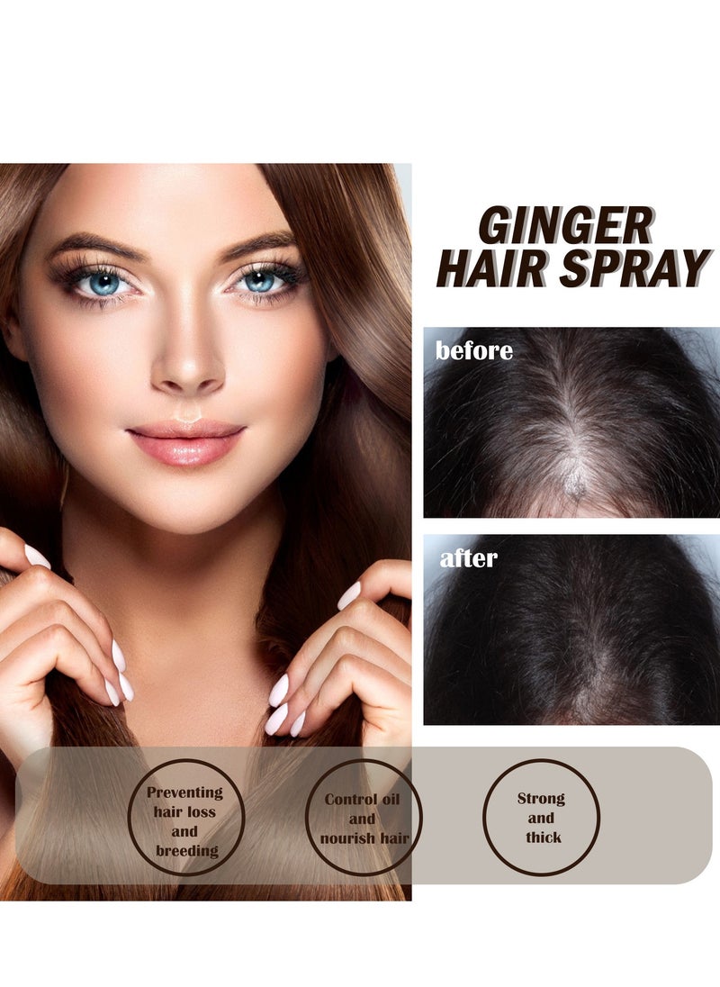 OUHOE - Hair Growth Serum Spray, Ginger Hair Spray for Hair Loss and Regrowth, Anti Hair Loss Essence, Ginger Hair Growth Oil for Baldness, Thin Hair, Fast Growth, Hair Follicle Repair, for Men and Women 20ml - Image 1