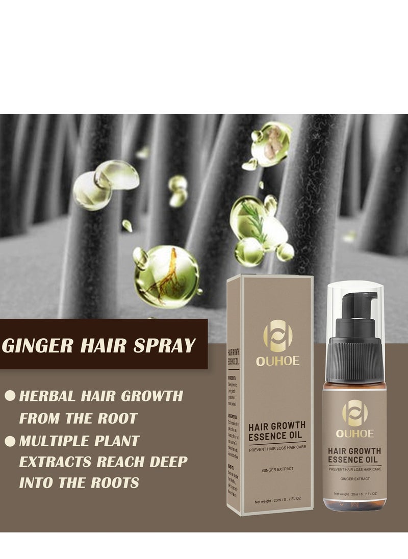 OUHOE - Hair Growth Serum Spray, Ginger Hair Spray for Hair Loss and Regrowth, Anti Hair Loss Essence, Ginger Hair Growth Oil for Baldness, Thin Hair, Fast Growth, Hair Follicle Repair, for Men and Women 20ml - Image 1