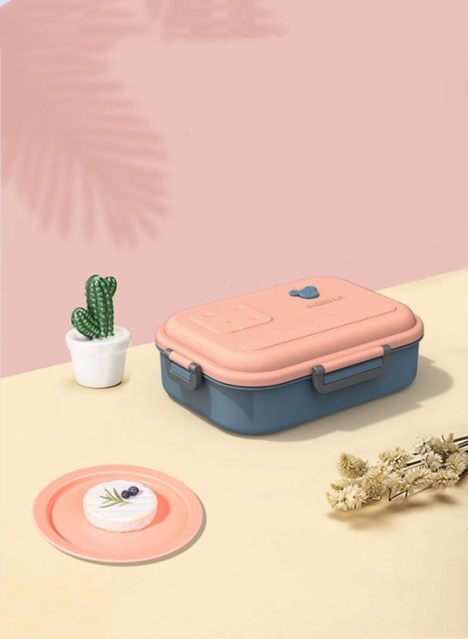 XiuWoo Lunch Box Sealed Plastic Box Salad Bento Box - Pink Blue  - Image 2