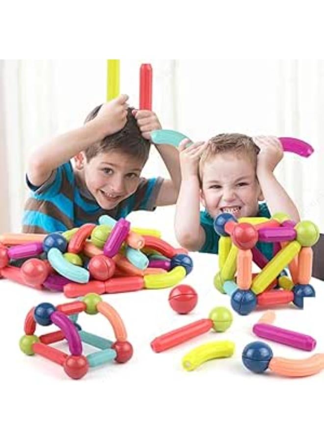 مجموعة من الكرات والقضبان المغناطيسية البلاستيكية، مكعبات بناء مغناطيسية للأطفال، ألعاب بناء تعليمية جذعية، عصي مغناطيسية ثلاثية الأبعاد، ألعاب ألغاز بناء مغناطيسية هدية للأطفال الصغار (32 قطعة)