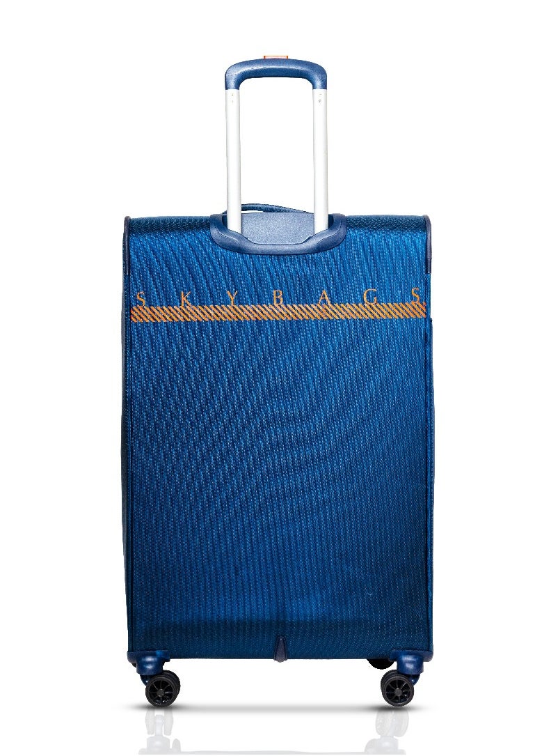 Skybags - Airway Pro Expandable Soft Body Luggage with Smooth Dual Wheels Luggage Trolley, Polyester Material, TSA Lock, Large-28Inch Blue - Image 1