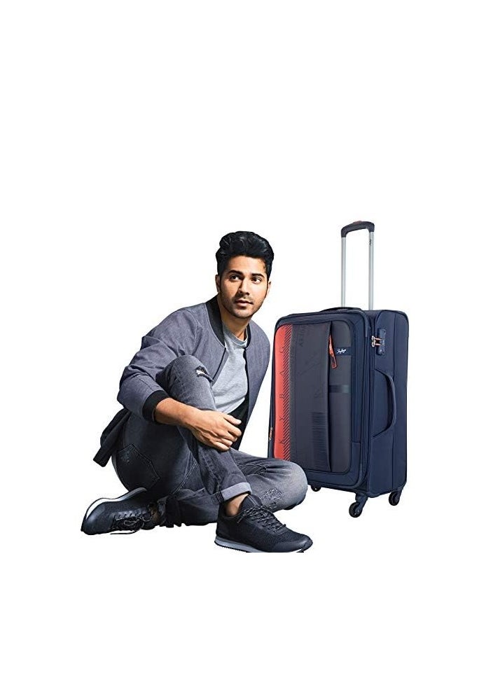 Skybags - Airway Pro Expandable Soft Body Luggage with Smooth Dual Wheels Luggage Trolley, Polyester Material, TSA Lock, Large-28Inch Blue - Image 1